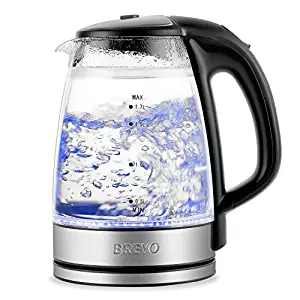 BREVO Electric Glass Kettle Safe Touch
