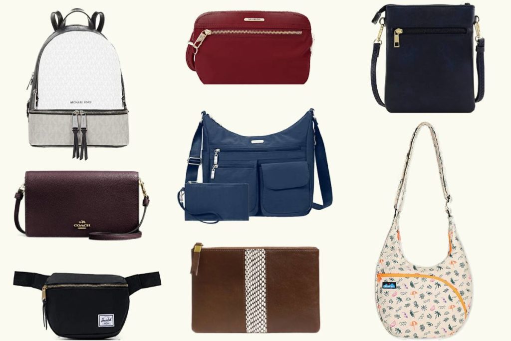 Eight examples of the different styles of purses for back pain to look for if you have back pain.