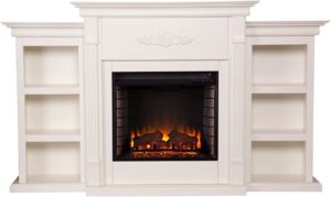 SEI Furniture Southern Enterprises Tennyson Electric Fireplace with Bookcase