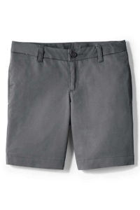 Lands' End Uniform Girls Plain Front Blend Chino Shorts