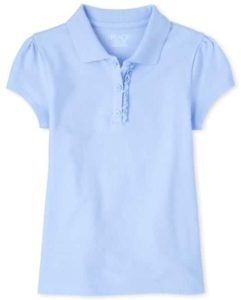 The Children's Place Girls Uniform Ruffle Pique Polo