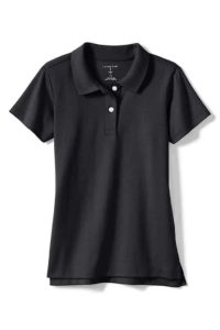 Land's End School Uniform Girls Short Sleeve Feminine Fit Interlock Polo