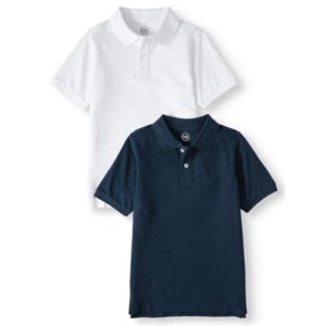 Wonder Nation Boys School Uniform Short-Sleeve Pique Polo