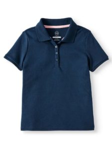 Wonder Nation Girls School Uniform Short Sleeve Interlock Polo